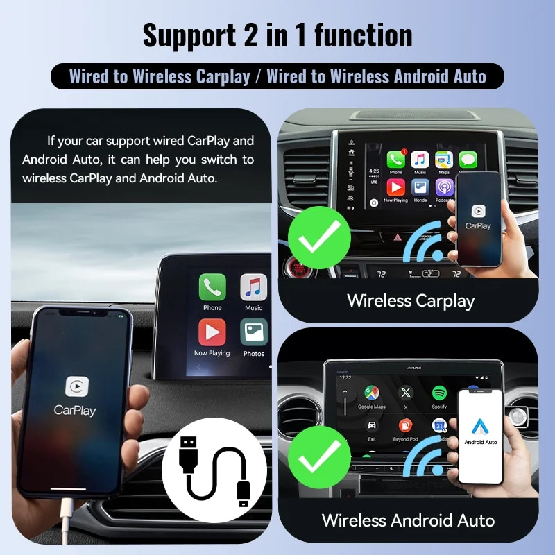 XUDA Wireless CarPlay & Android Auto Adapter