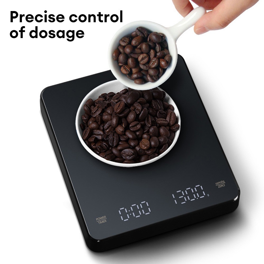 Digital Coffee Scale with Timer  LED Display, USB Rechargeable