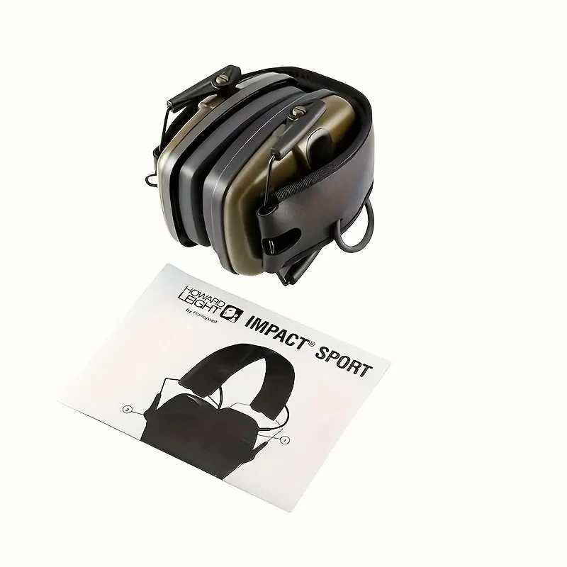 Tactical Electronic Earmuffs, Outdoor Sports Noise Protection Headphones, Impact Sound Amplification Hearing Guard, Battery Powered (Battery Not Included), Plastic Material, Wired Connection