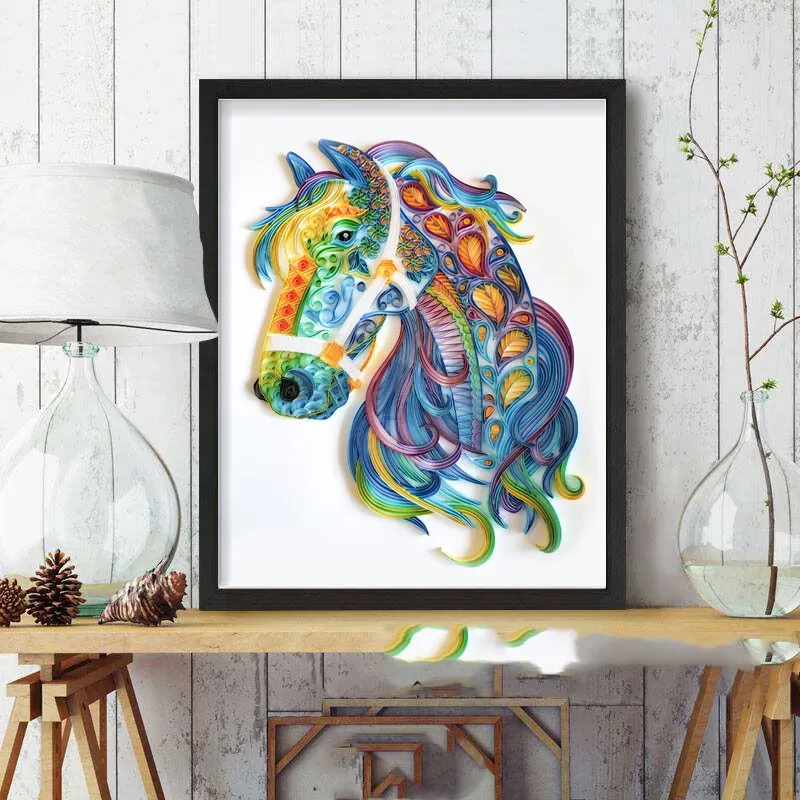 Quilted Paper Illustration Lobby Decoration Painting Slot