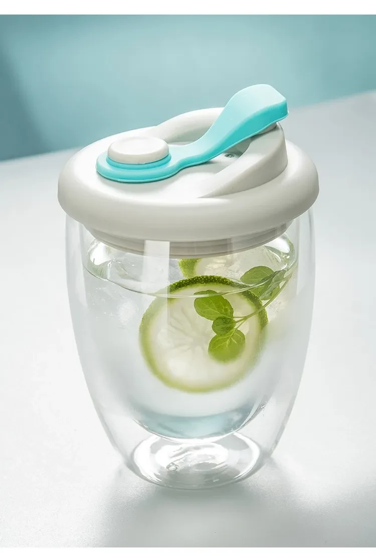 Borosilicate Double-layer Transparent Glass Tape Silicone Cover