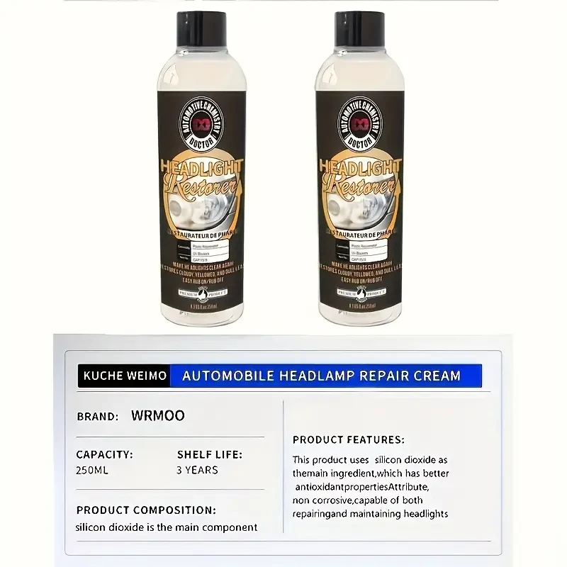 Car Headlight Restoration Fluid