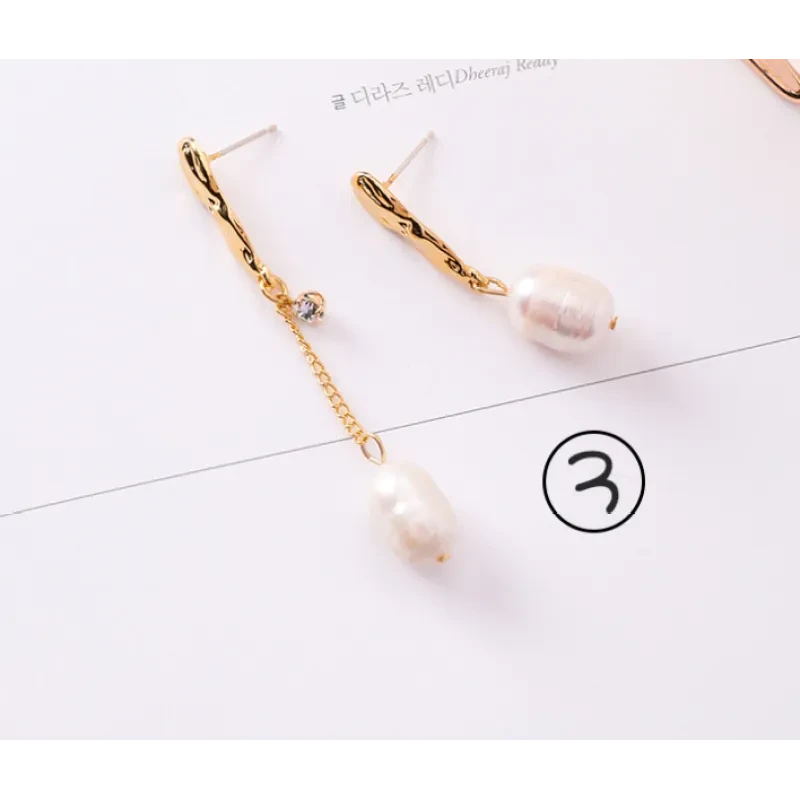 Vintage geometric metal pearl