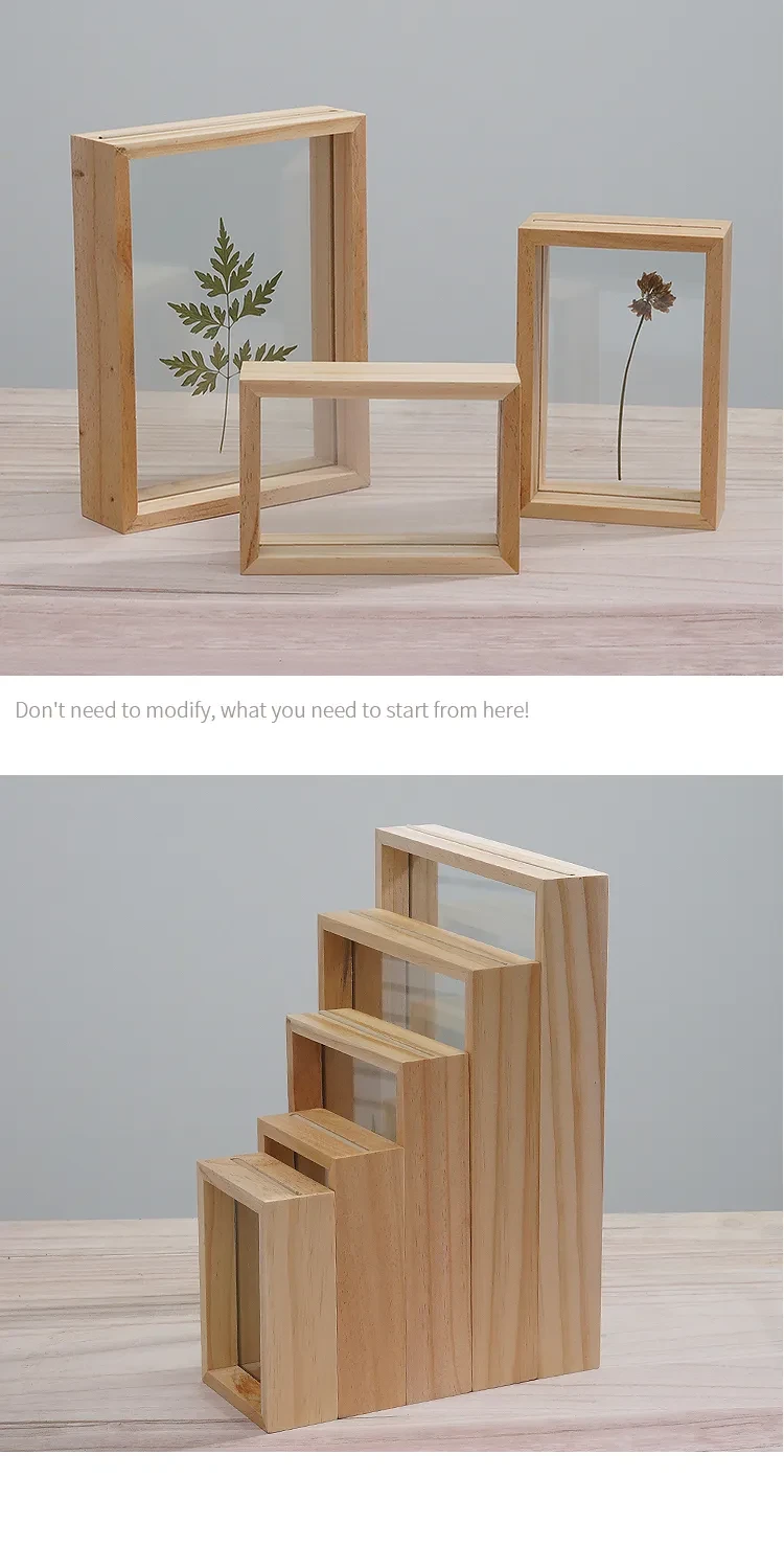 Wall-Mounted Double-Sided Classical Solid Wood Photo Frame