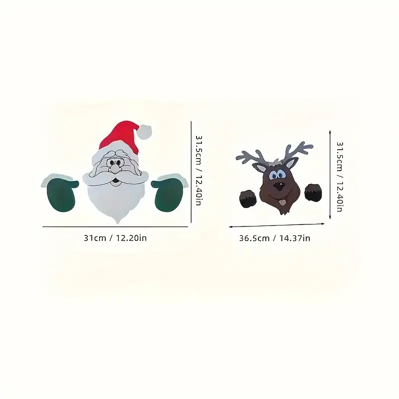 Santa Claus and Elk Fence Peeping Decoration
