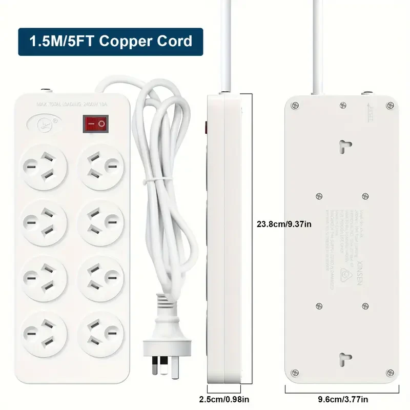 Power Strip with 8 AC Outlets