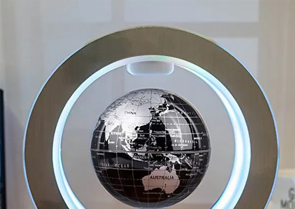 Round LED World Map Floating Globe Magnetic Levitation