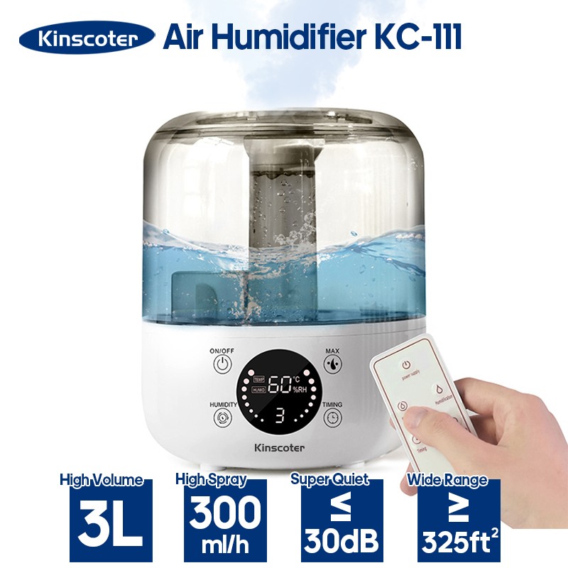 KINSCOTER 3L Air Humidifier Large Capacity Aroma Diffuser with Remote Control & Timer