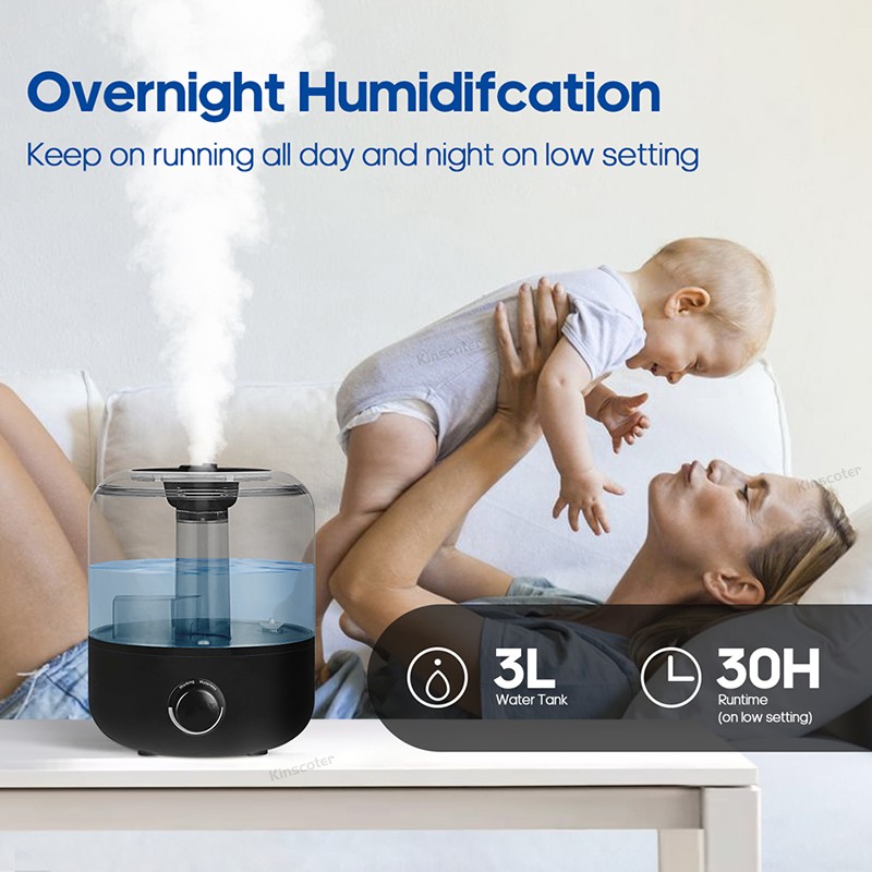 KINSCOTER 3L Air Humidifier Large Capacity Aroma Diffuser with Remote Control & Timer