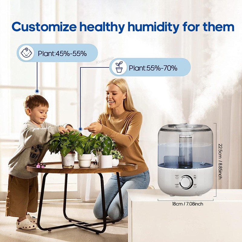 KINSCOTER 3L Air Humidifier  Large Capacity Aroma Diffuser with Remote Control & Timer