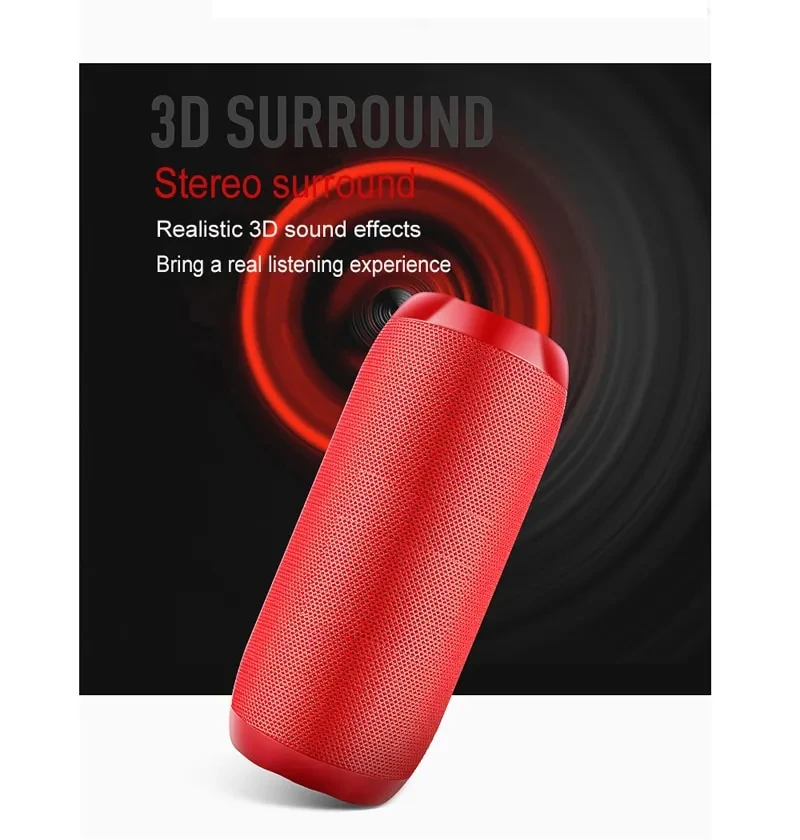 10W Waterproof Column Subwoofer Portable Soundbar