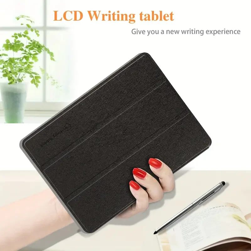 10-Inch Portable LCD Writing Tablet with Protective Leather Case - Digital Notepad for Drawing and Notes