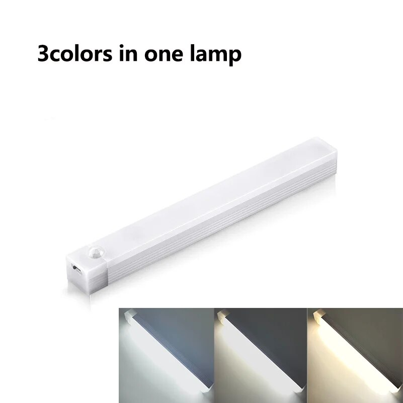 LED Motion Sensor Bar Light  Type-C Rechargeable, Dimmable Night Light with Motion Detection