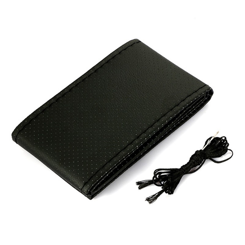 DIY Artificial Leather Steering Wheel Cover Kit  Soft Texture, Needles & Braid Thread