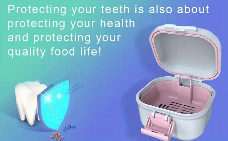 Premium Denture Bath Case With Strainer - Leak-Proof, Travel-Friendly Cleaner & Soaking Container For False Teeth
