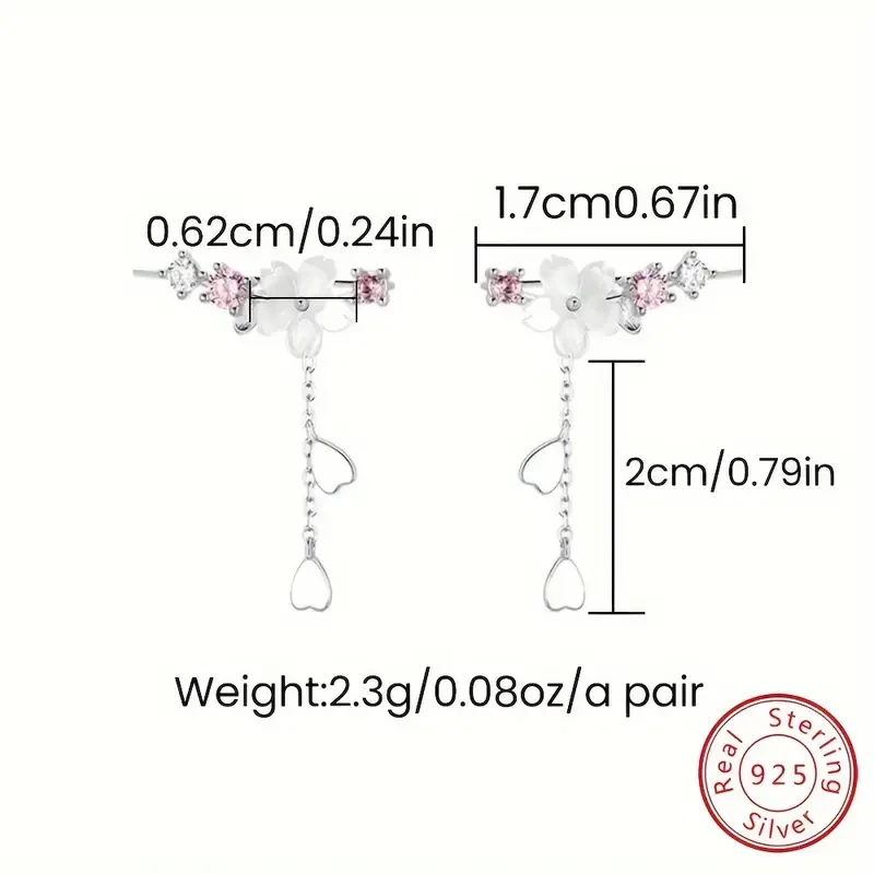 Sterling 925 Silver Hypoallergenic Dangle Earrings