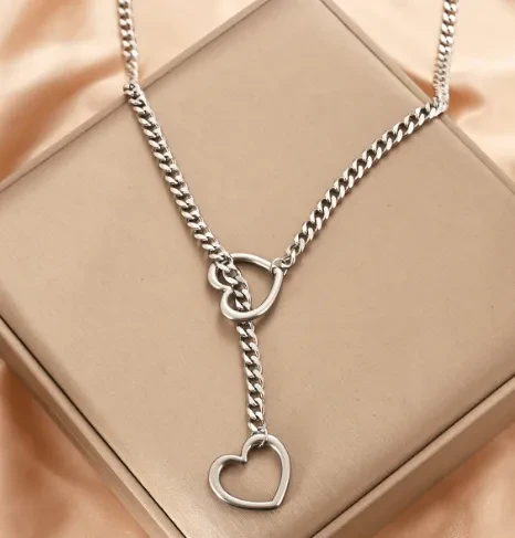 Cuban Adjustable Heart Shaped Necklace