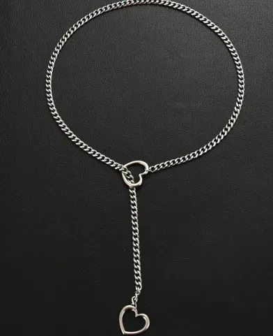 Cuban Adjustable Heart Shaped Necklace