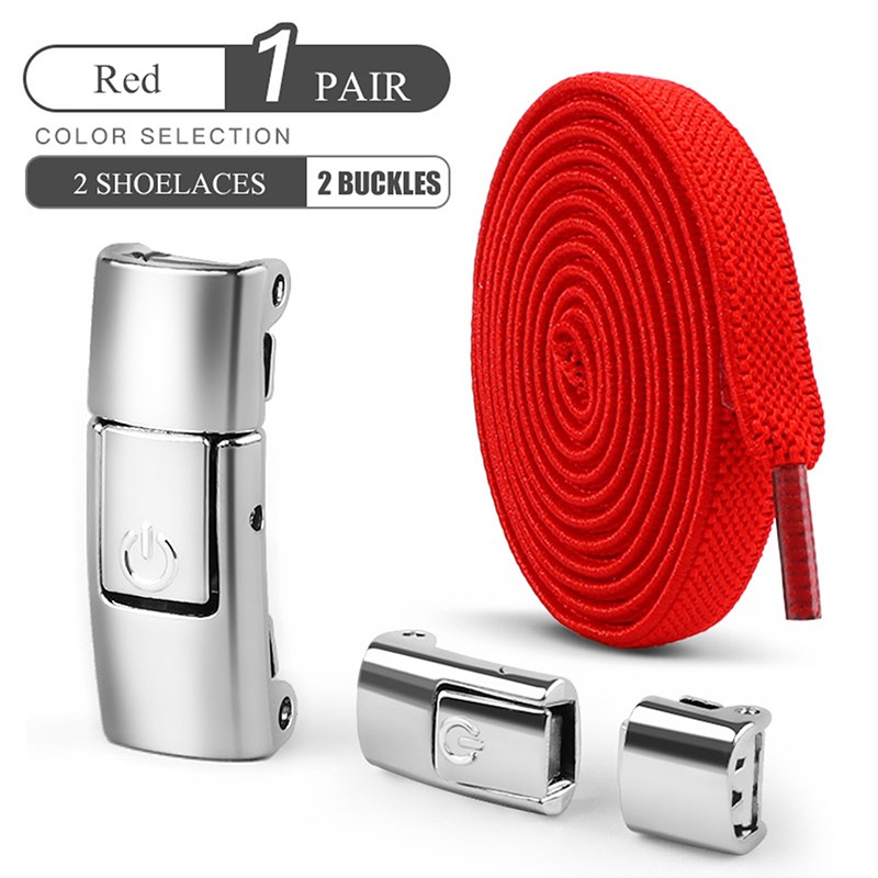 8mm No-Tie Elastic Shoe Laces with Press Lock Widened Flat Shoelaces