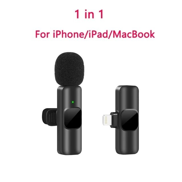 Wireless Lavalier Microphone  Portable Mini Mic for iPhone, Android