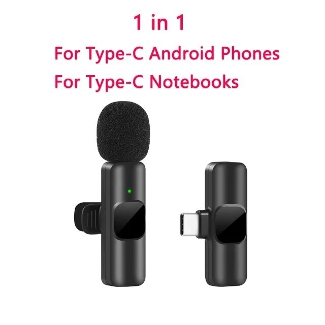 Wireless Lavalier Microphone  Portable Mini Mic for iPhone, Android