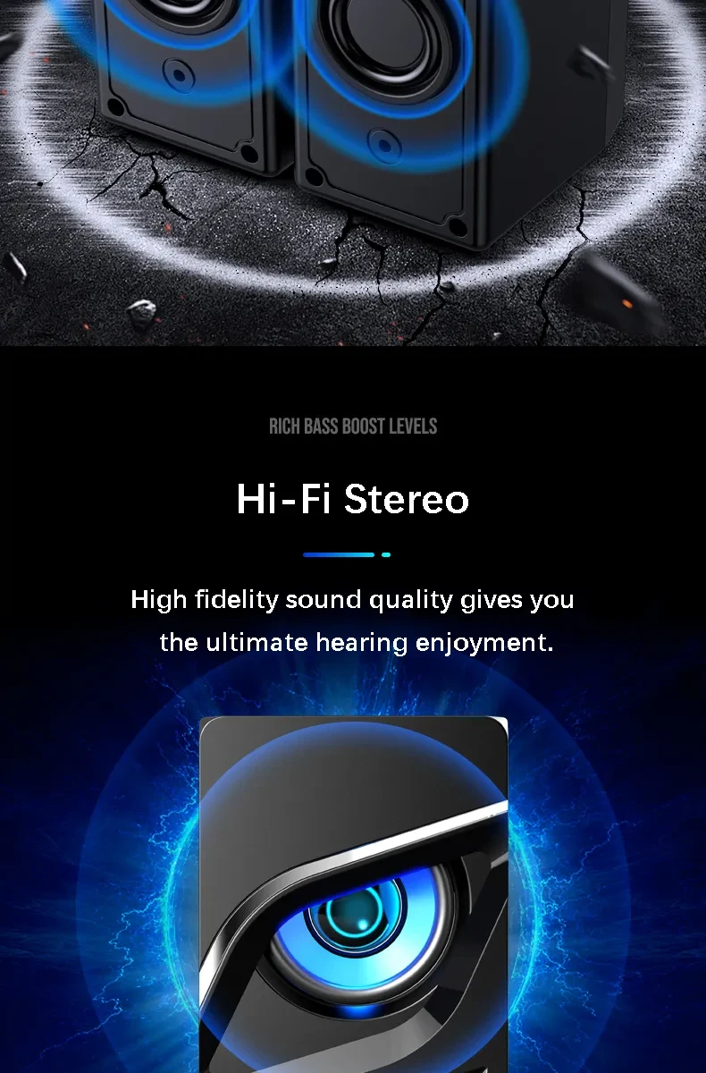 Maneuverable Desktop Computer Sound Bar Speakers