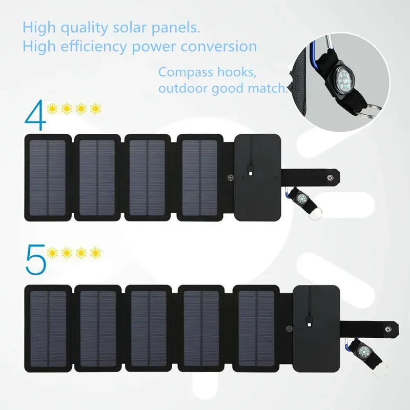 Outdoor Folding Solar Panel Charger Portable 5V 2.1A USB