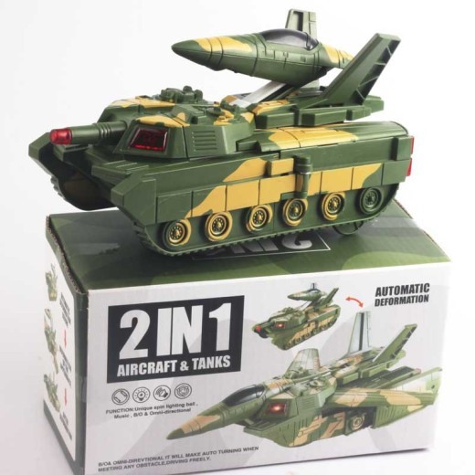 Hot Selling Electric Deformation Tank Car Voice Flash Military