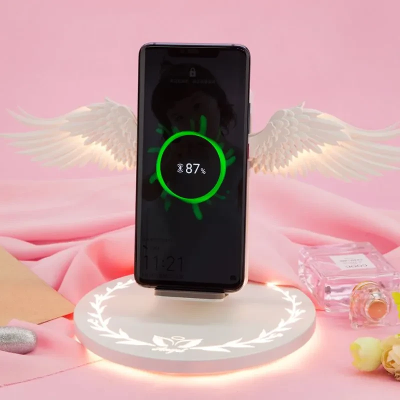 Universal Colorful LED Angel Wings Qi Wireless Charger