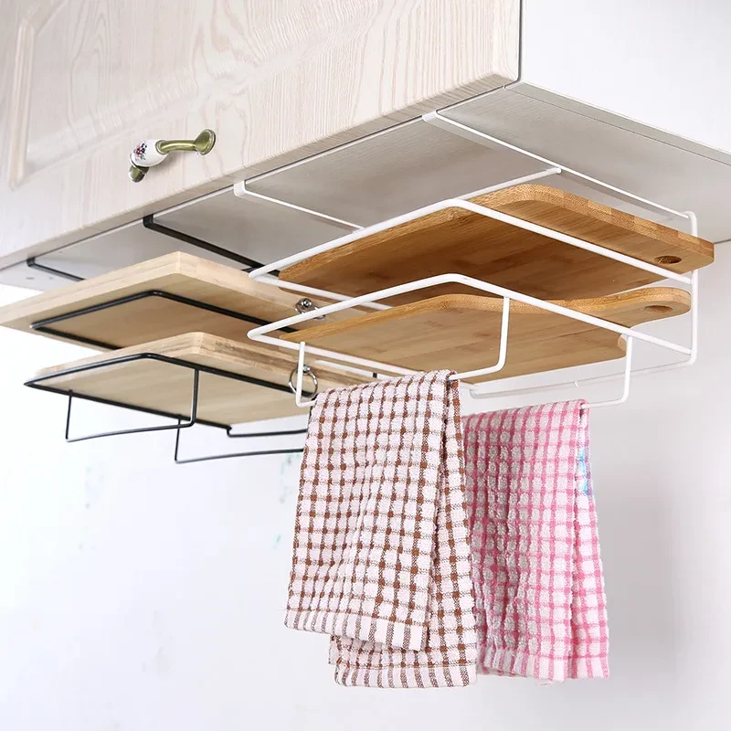 Kitchen Double Layer Towel Rack Hanging Holder