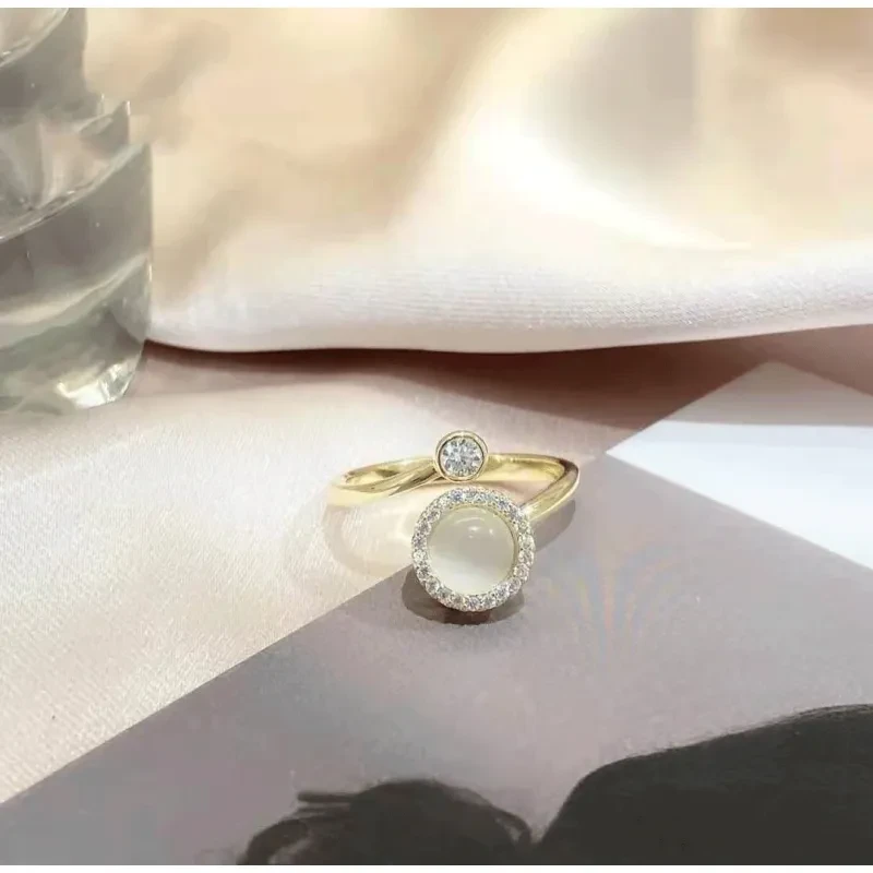 Cat's Eye Moonstone Rotatable Ring