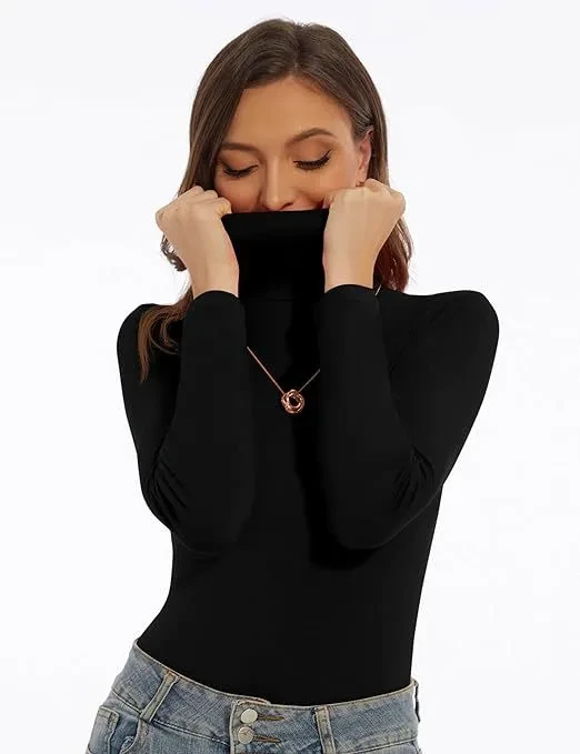 Women's Base Shirt Slim-fit Turtleneck Elegant Graceful
