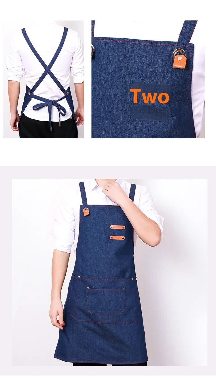 Kitchen Home Minimalist Denim Apron Work Clothes
