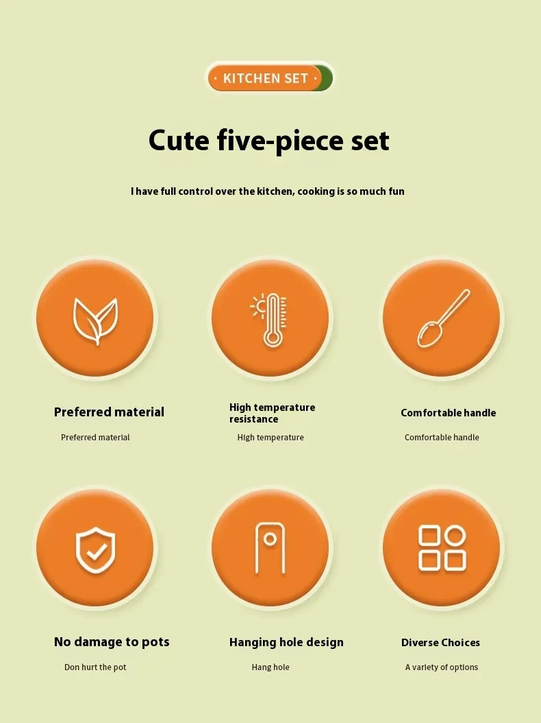 Carrot Kitchen Tools Suit With Storage Hook