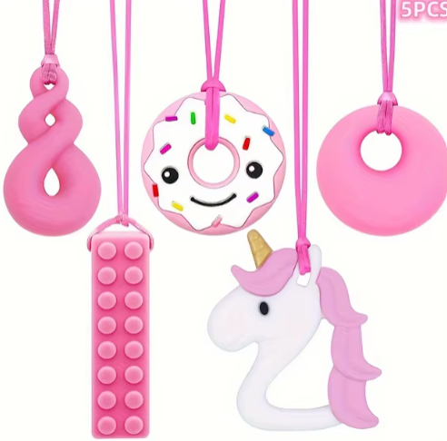 5pcs Teething Necklaces Food Grade