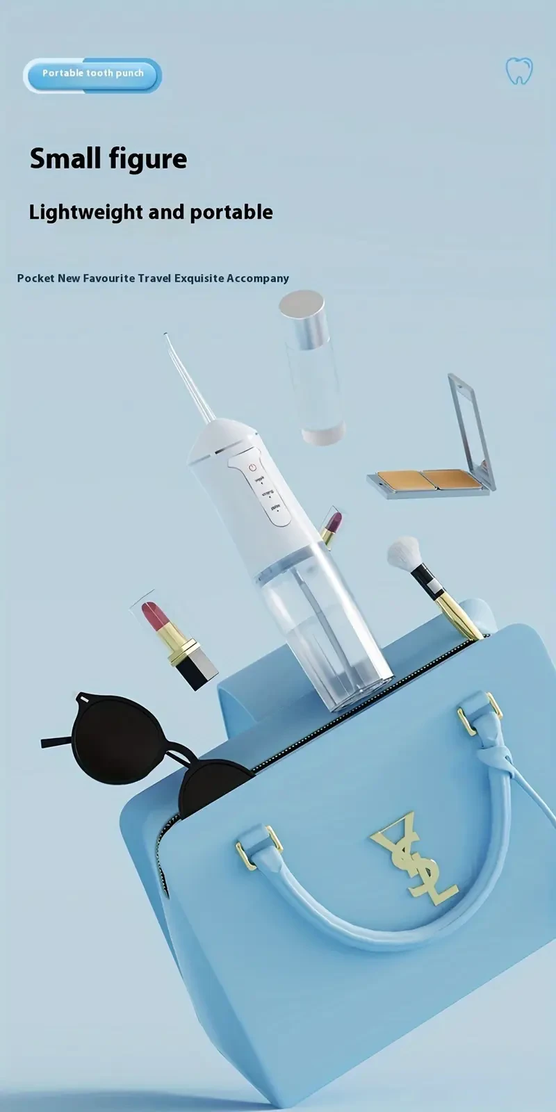 Rechargeable Cordless Water Flosser with 4 Nozzles - USB Powered, 360 Rotating Spray Head for Deep Cleaning Teeth & Gaps, Perfect Holiday or Christmas Gift