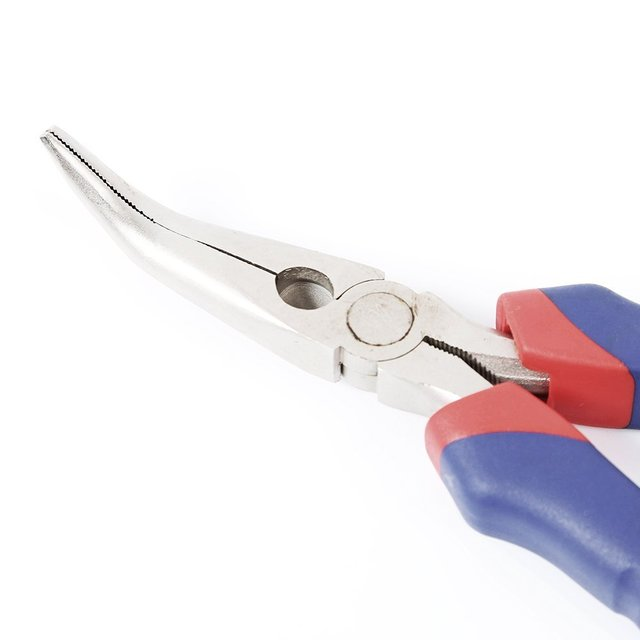 Double color sleeve handle curved nose pliers