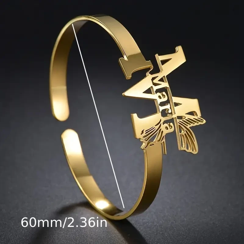 Customizable Butterfly Wing Cuff Bracelet