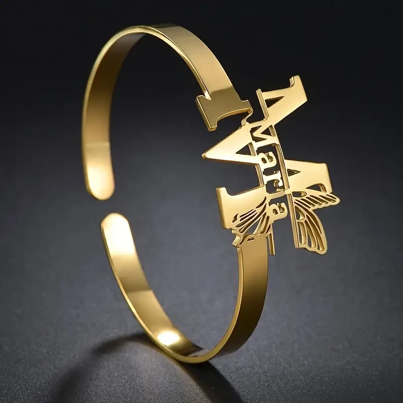 Customizable Butterfly Wing Cuff Bracelet