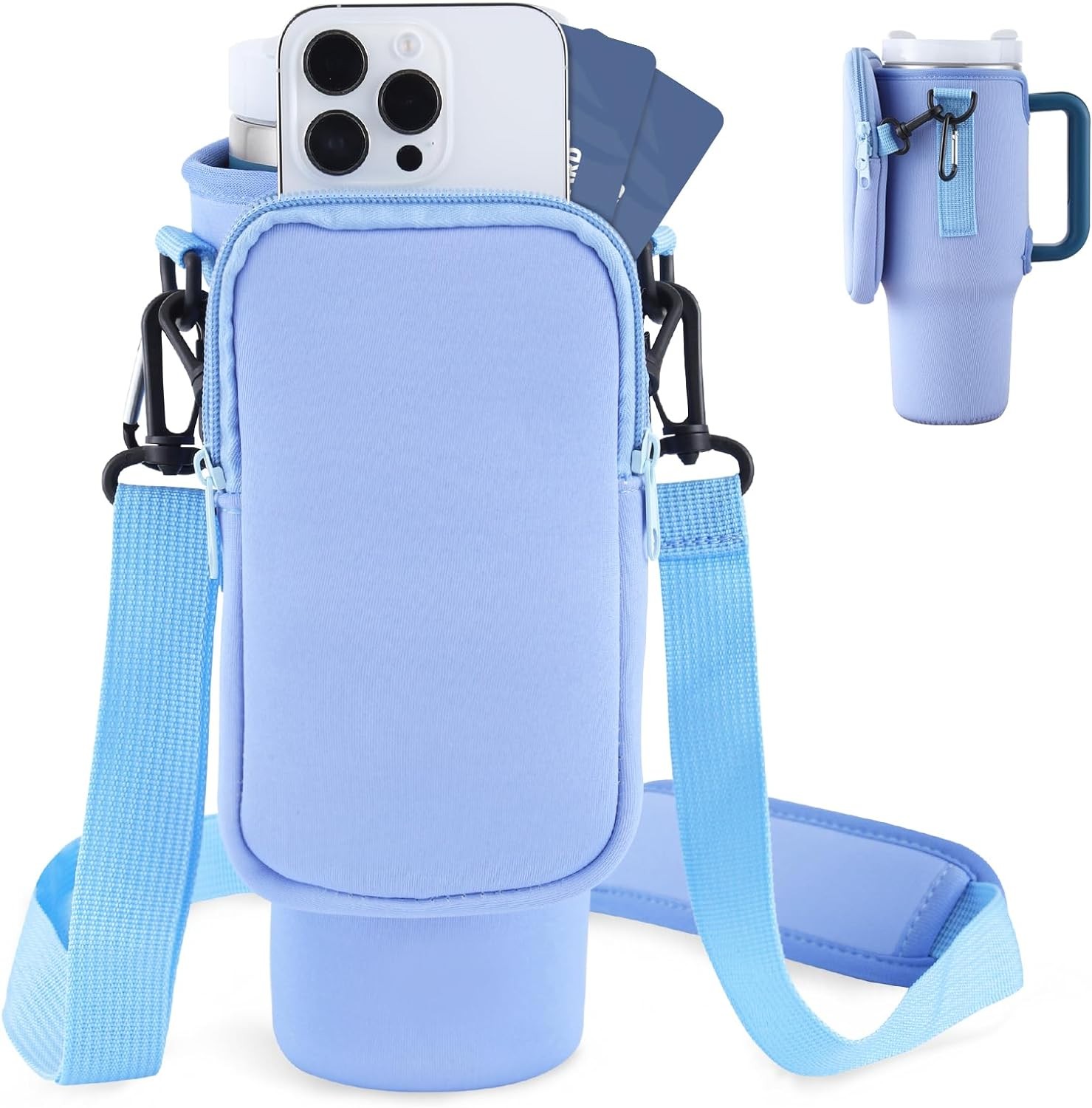 Water Bottle Carrier Bag With Simple Adjustable Strap For Outdoor Walking