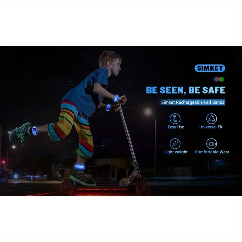 Rechargeable LED Armband for Running and Walking at Night (2 Pack)