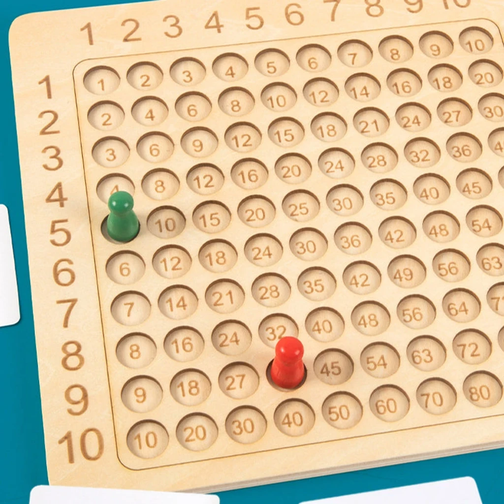 Multiplication Wooden Board Game Kids Learning Educational Toy