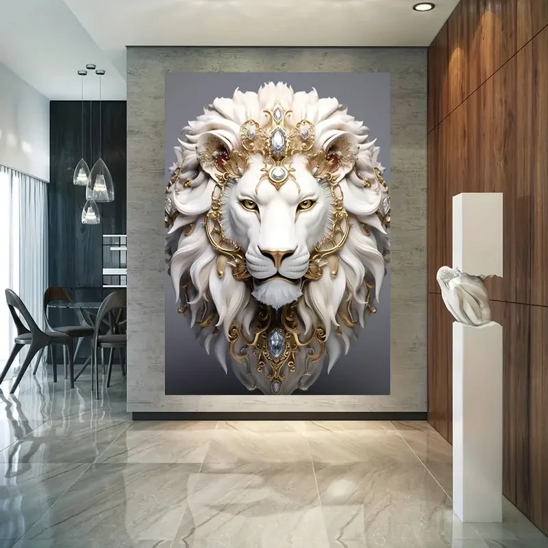 Frameless Modern Lion Canvas Art Print, 79.98x119.99 cm