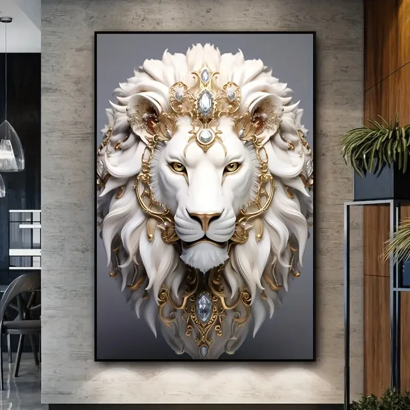 Frameless Modern Lion Canvas Art Print, 79.98x119.99 cm