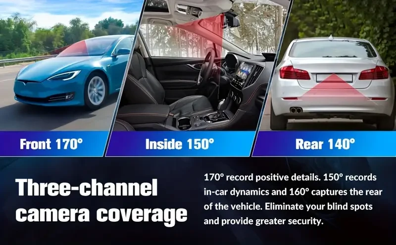 4K UHD Dash Camera for Cars with Front and Rear View, Night Vision, and Free 32GB SD Card