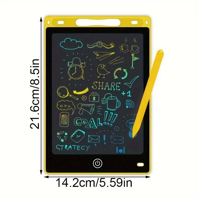 21.59cm LCD Doodle Board - Large Drawing & Writing Tablet with Eye-Safe Bright Colors, Ideal for Notes, Home, School, Office - Perfect Travel Toy & Gift