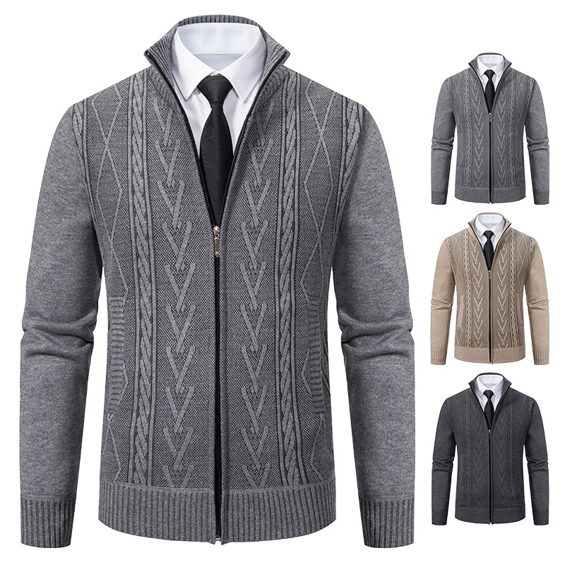 Mens Cashmere Padded Knitted Sweater Coat Mens Cashmere Padded Knitted Sweater Coat
