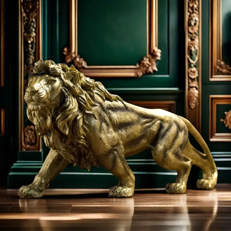 1pc, Majestic Lion Sculpture Statue