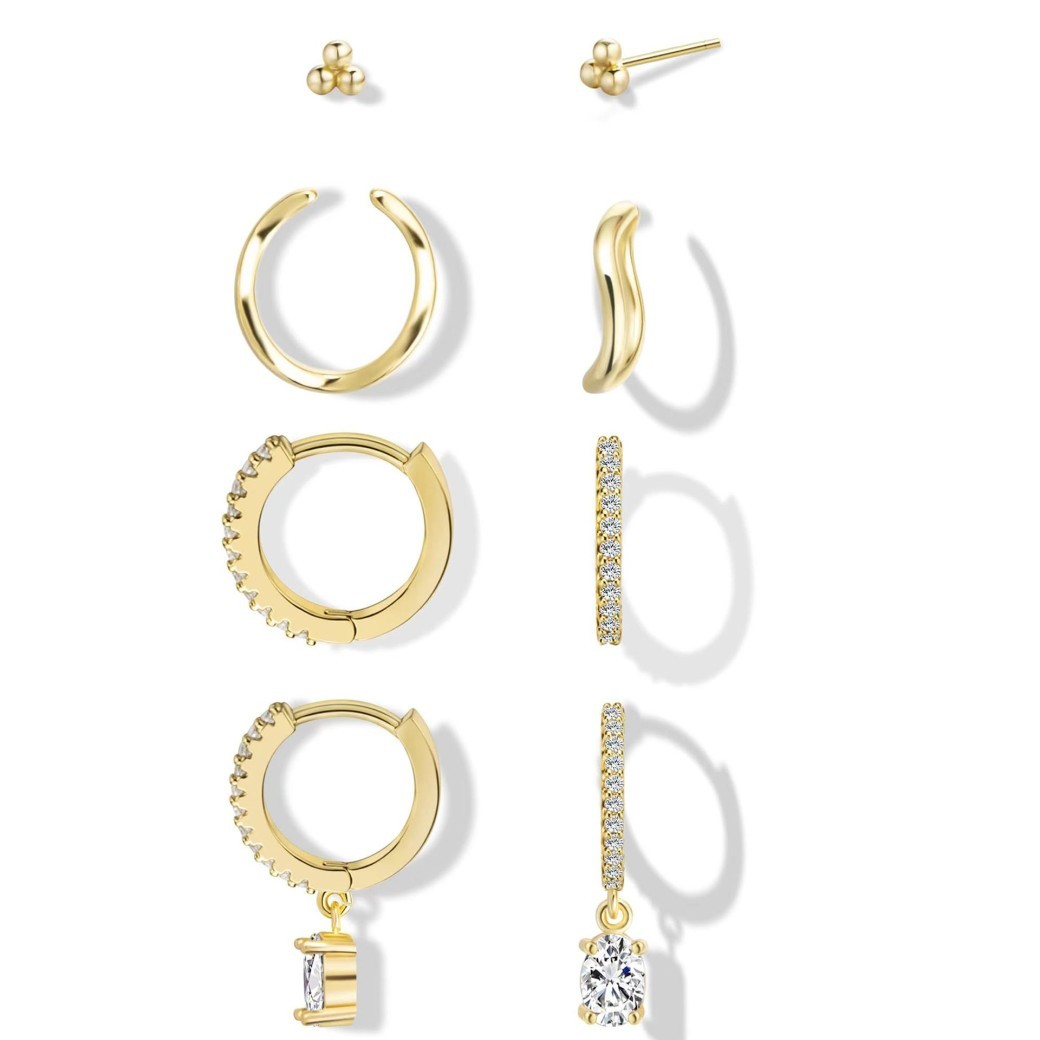 Personality Small Annulet Exquisite Multi Piercing Earrings Suit