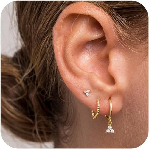 Personality Small Annulet Exquisite Multi Piercing Earrings Suit